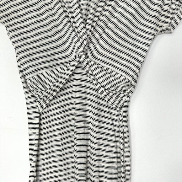 ALL SAINTS Paloma Striped Midi Dress with Knot Front Charcoal Grey Sz XS - Picture 5 of 12